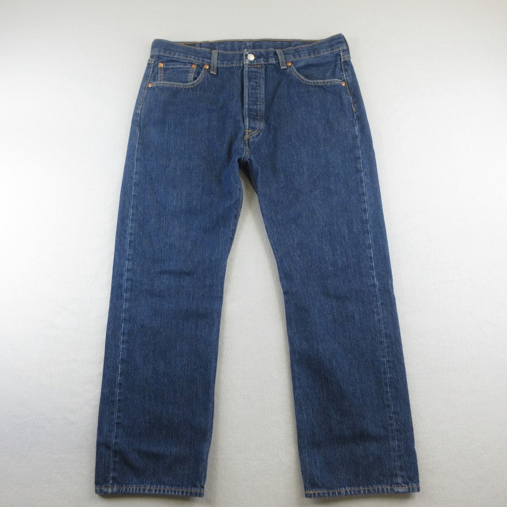 Levi's 501 Jeans Men 38x30 (Actual 37x28) Blue Denim Straight Leg Button Fly EUC